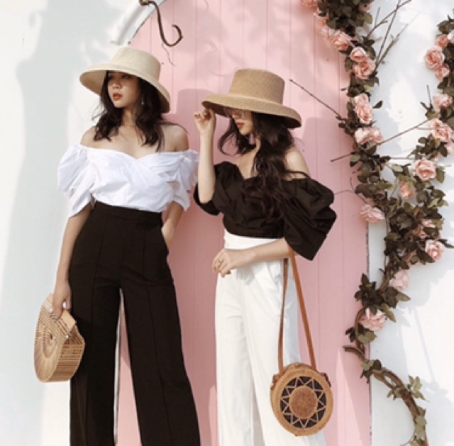 Áo croptop tay phồng
