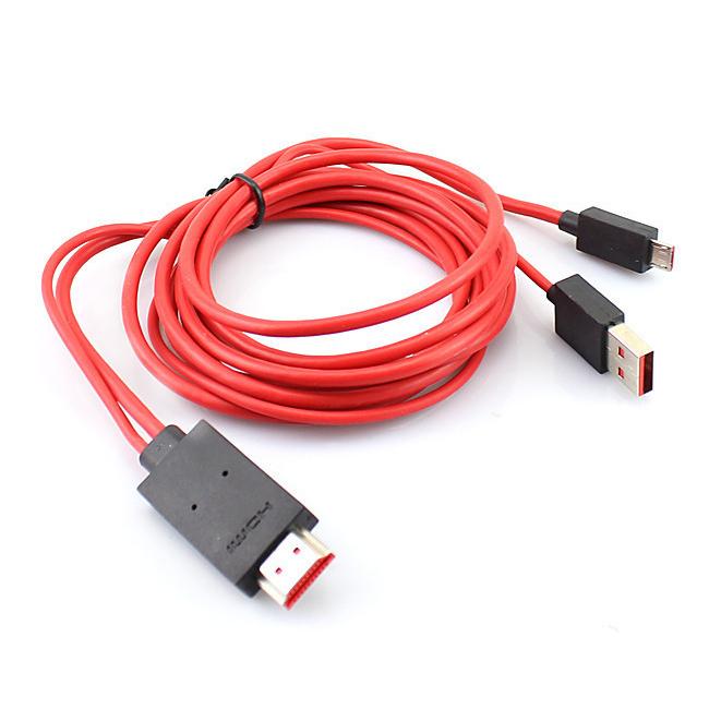 Cáp MHL to HDMI kết nối Điện thoại lên Tivi (đỏ)