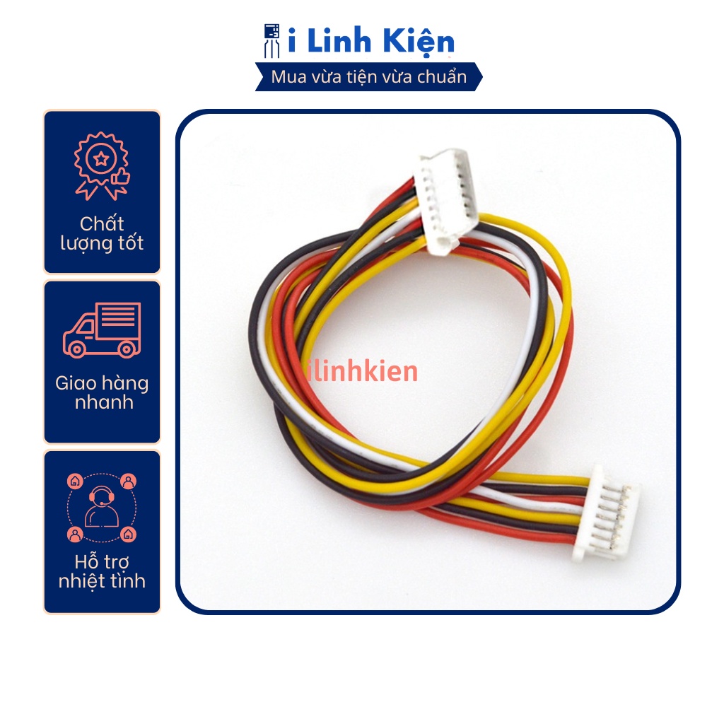 Dây bus 7P XH2.54 dây 22AWG 2 đầu cắm dài 30cm