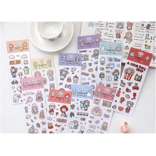 [STICKER] Set 2 miếng sticker cute cô gái đáng yêu Telado nội địa trung