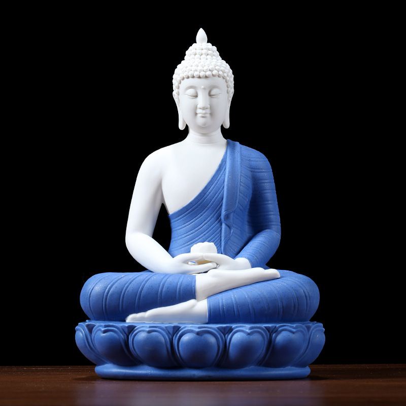 Bộ tiểu cảnh Thích Ca Mâu Ni tọa đài sen gốm Đức Hóa cao cấp  - tượng Thích Ca Trì Bình - Tự Thanh