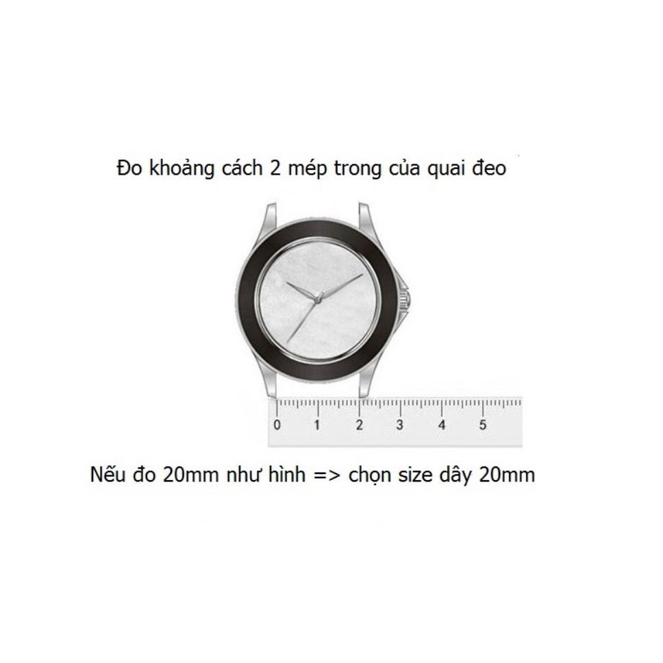 Dây da đồng hồ nam nữ đủ Size 18mm 20mm 22mm, Da thật  - Chính Hãng - VinBuy