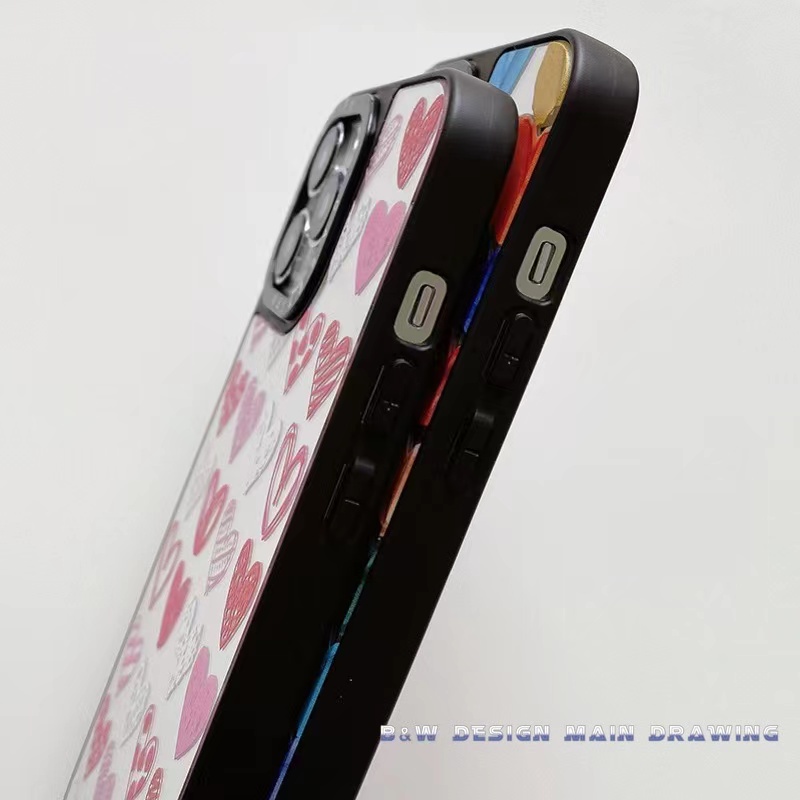 Ốp Điện Thoại Acrylic Cứng Tráng Gương Hình Trái Tim Chống Sốc Cho iPhone 13 12 11 Pro MAX XR IX XS MAX 7 8 Plus