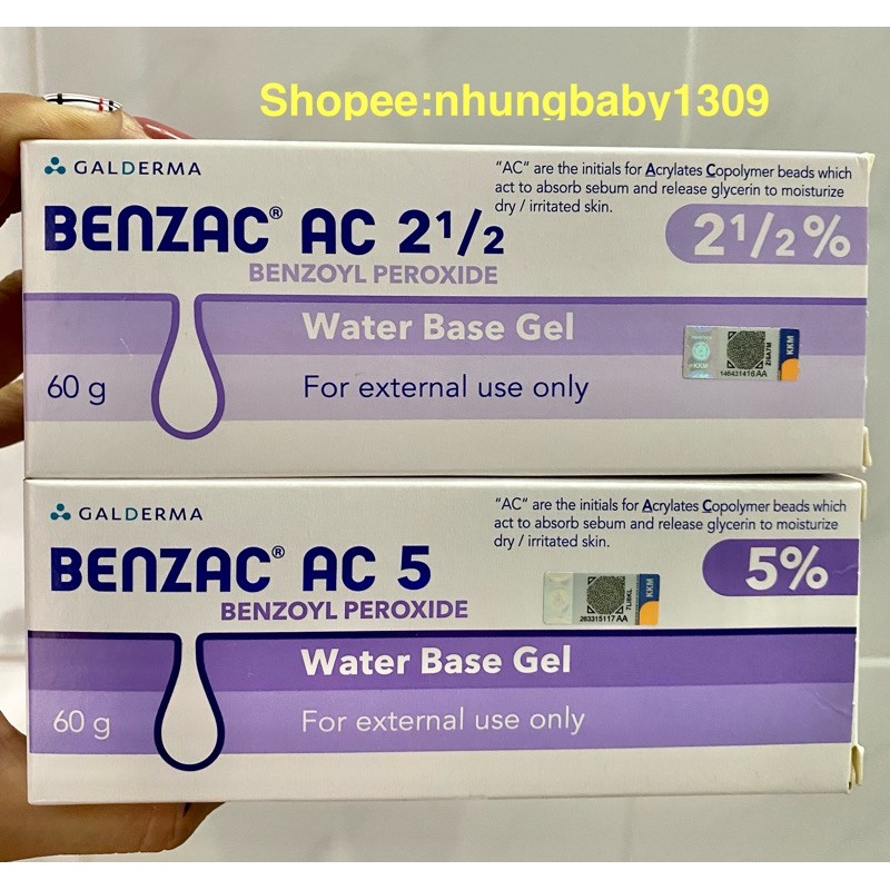 KEM loại bỏ mụn MỤN THÂM BENZAC AC 5% (60g)