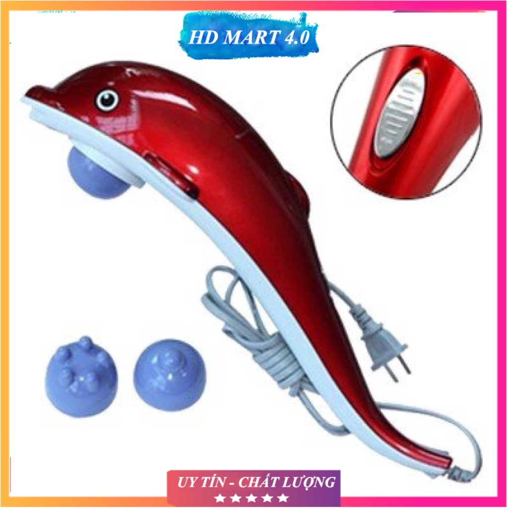 Máy massage, máy đấm lưng cá heo cầm tay loại lớn 3 đầu - Bảo hành 12 tháng