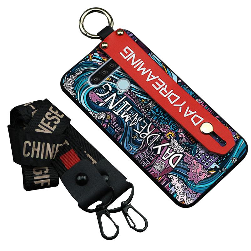 Ốp Điện Thoại Tpu Chống Bụi Họa Tiết Graffiti Gắn Dây Đeo Và Giá Đỡ Cho Lg Q51