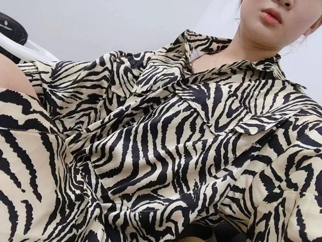 Áo sơ mi lụa hoạ tiết oversize unisex ORDER