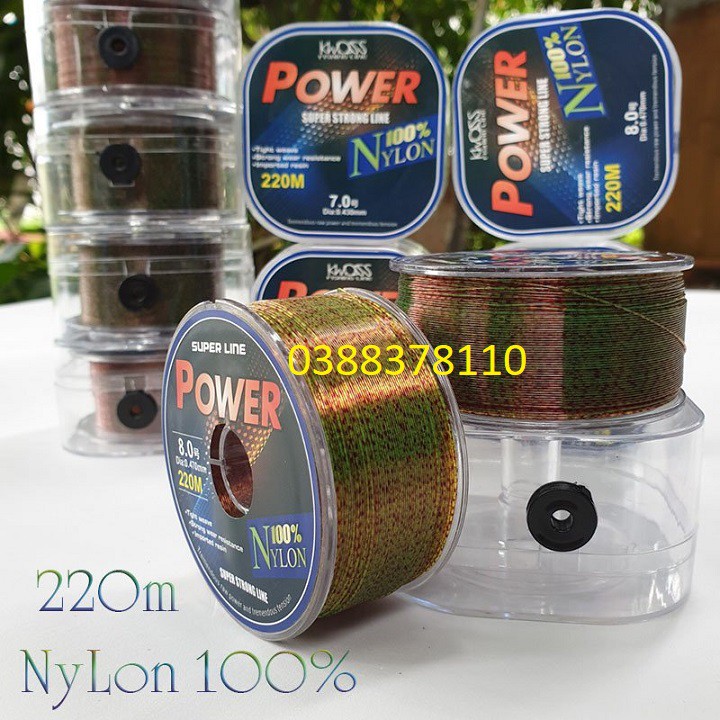 Dây Cước Câu Cá Tàng Hình 220m 100% Nylon Super Power Tải Cá Tốt DC-220