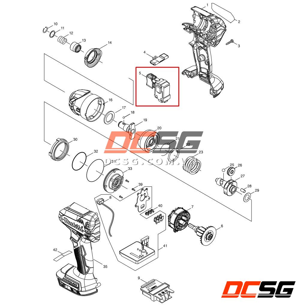 Công tắc DTD153/ DTD154/ DTD155/ DTD157 Makita 143975-1 | DCSG