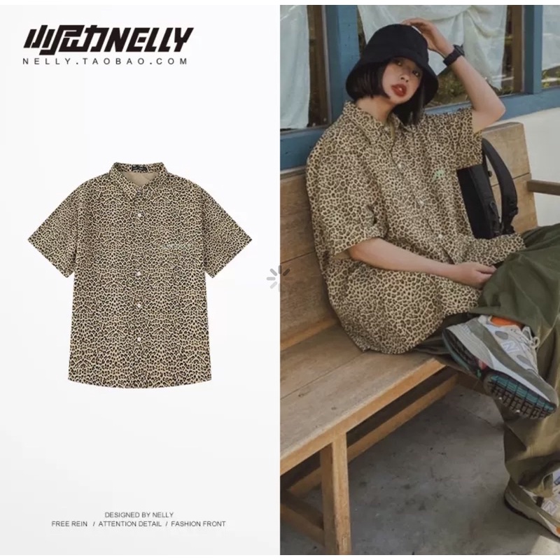 ÁO SƠMI NGẮN TAY DA BEO UNISEX