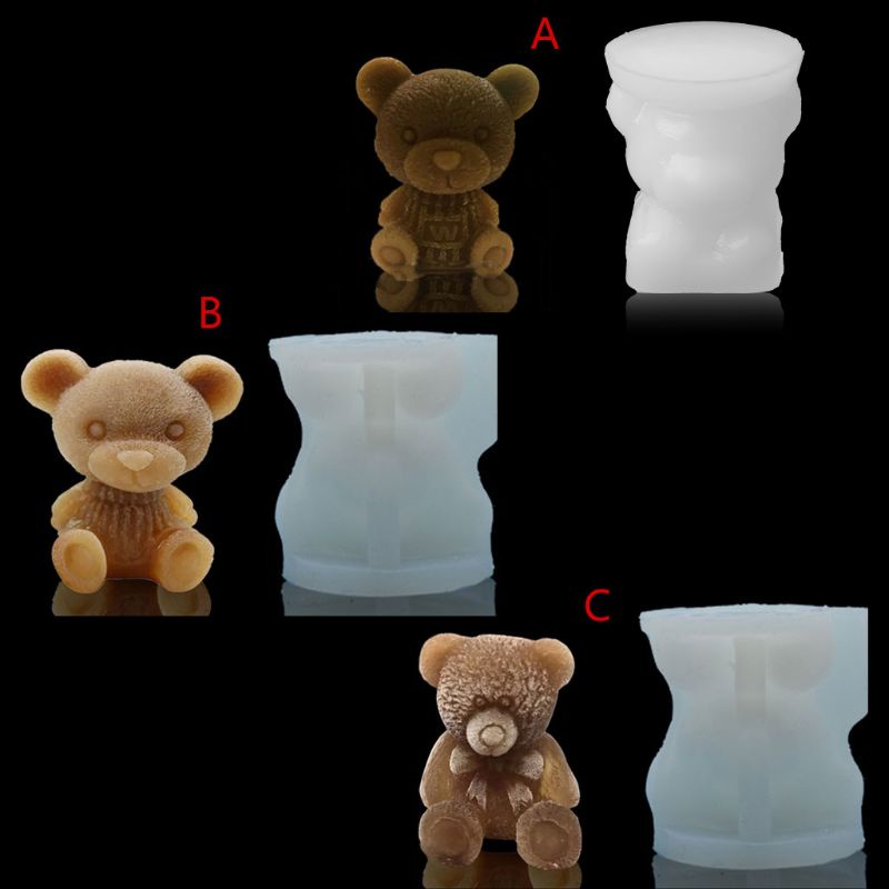 Khuôn Silicone Làm Đá Viên/Xà Phòng/Nến Hình Gấu Nghệ Thuật