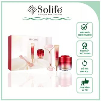 Bộ Kem Dưỡng Da Mặt Căng Bóng, Nâng Cơ Chống Lão Hóa, Serum Chống Thâm Vùng Mắt MaxClinic