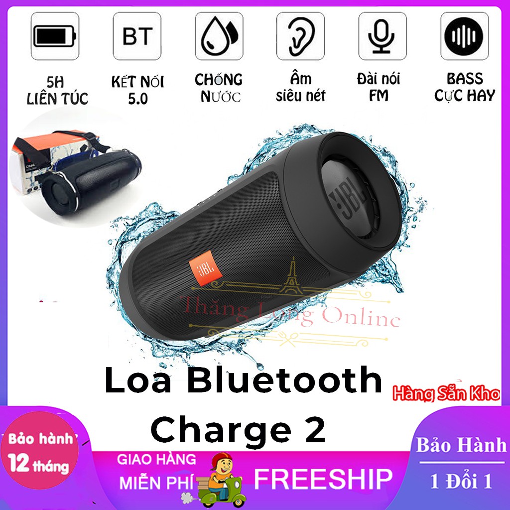 Loa Bluetooth Charge 2+ Mini Vỏ Nhôm - Nghe Nhạc Hay Âm Thanh Chất Lượng - Hỗ Trợ Cắm Thẻ Nhớ