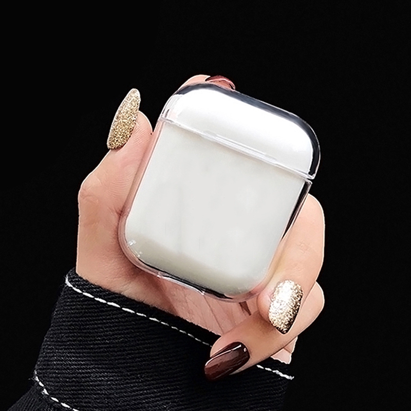 Vỏ bảo vệ hộp sạc tai nghe không dây Apple Airpods bằng PC cứng trong suốt