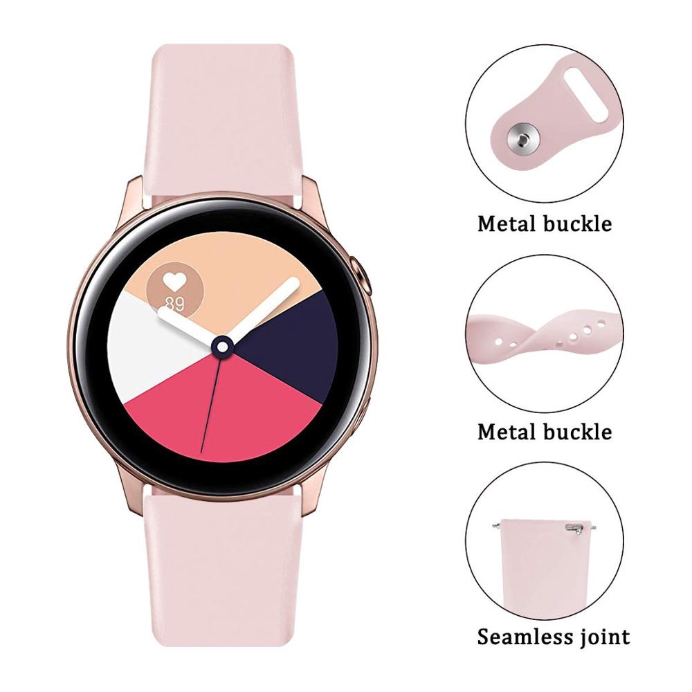 Dây đeo silicon 20mm 22mm cho đồng hồ thông minh Samsung Galaxy Watch 42mm 46mm Active2 S3