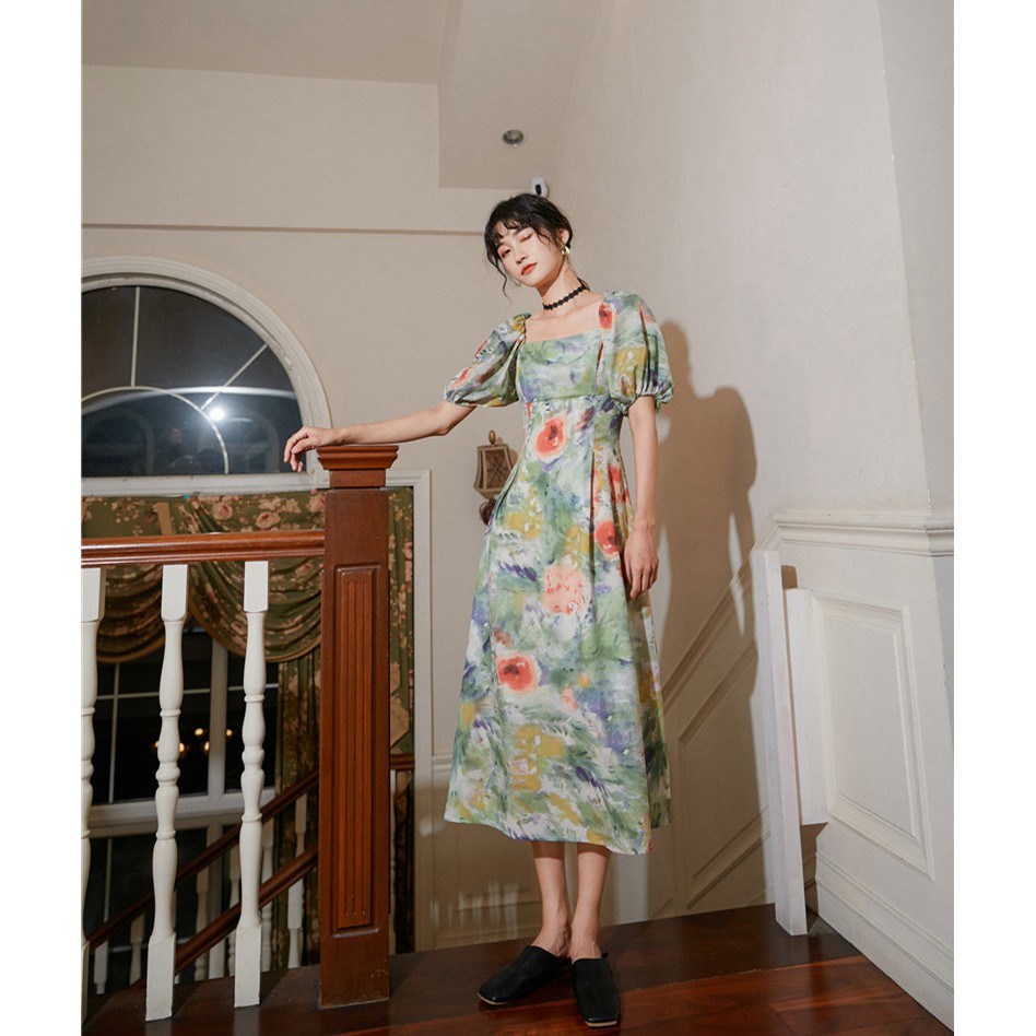 Đầm Màu Tranh Sơn Dầu - MUOJ - Thiết Kế Châu Âu - phong cách Vintage | BigBuy360 - bigbuy360.vn