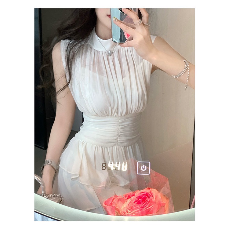 Đầm Chiffon Sát Nách Ôm Eo Thiết Kế Độc Đáo Thời Trang Cho Nữ