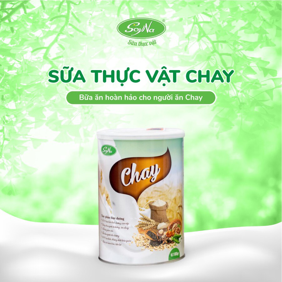 Sữa thực vật Chay SoyNa, Sữa hạt thực dưỡng cho người ăn chay, ăn kiêng hộp 800g