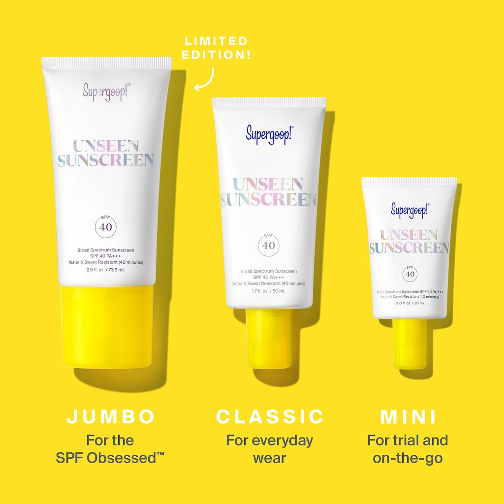 Kem chống nắng trong suốt Supergoop! Unseen Sunscreen SPF 4