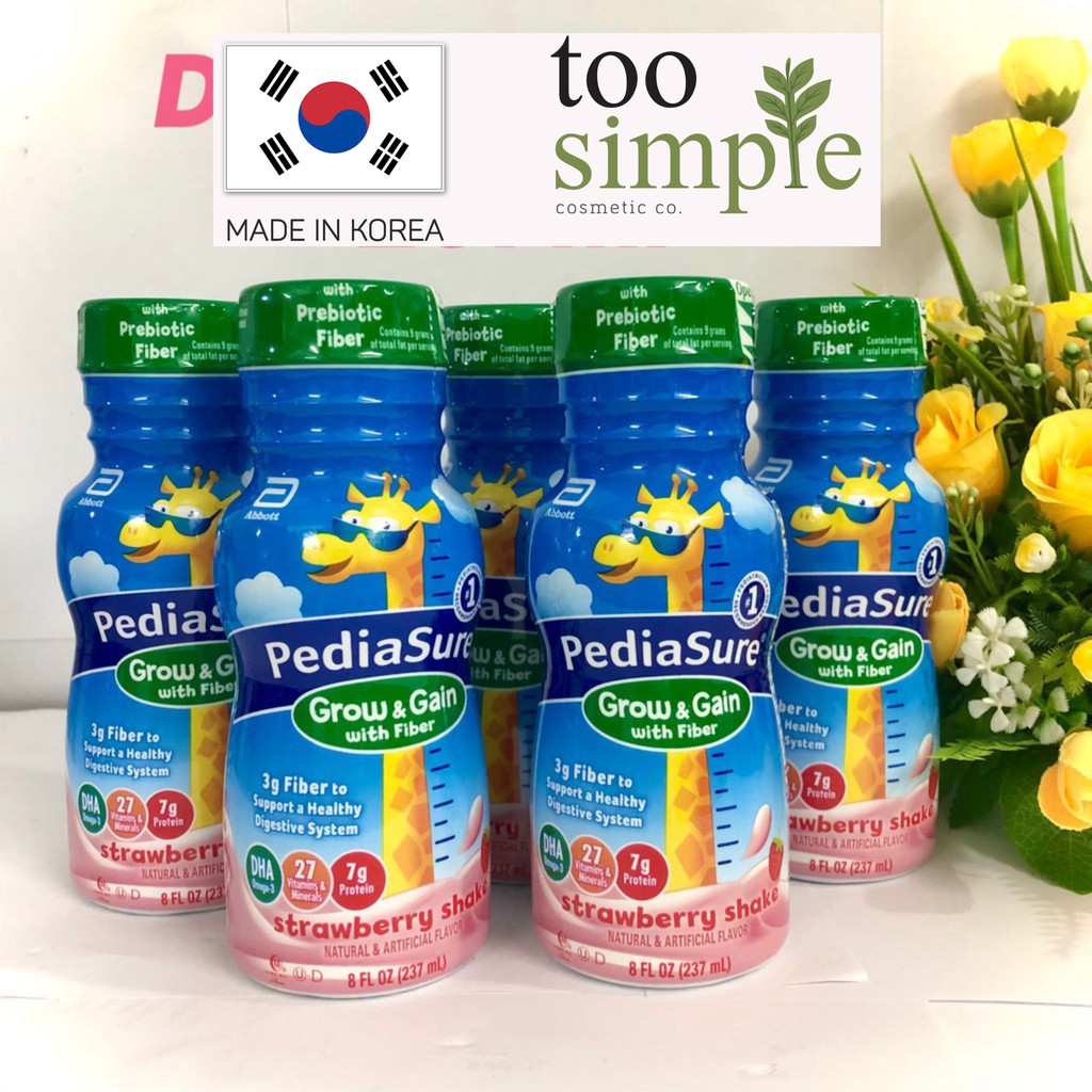 [TooSimple] ❤️ [Date 12/2021] Sữa Pediasure nước Vani, Dâu, Fiber chất xơ, Socola Mỹ 237ml