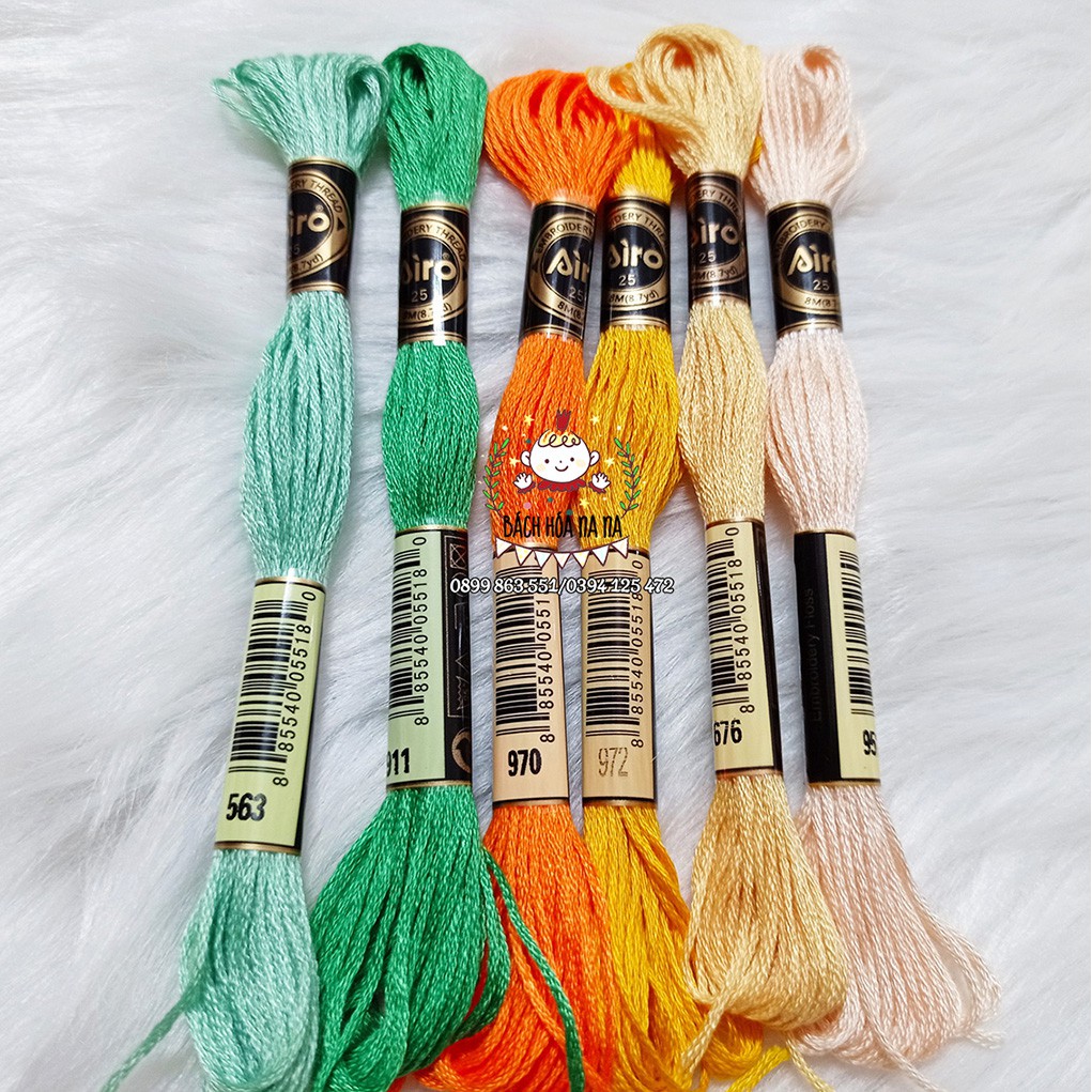 Set Thêu Cơ Bản Cho Những Bạn Mới Tập Thêu Thùa Handmade- set chỉ airo màu săc đa dạng- bách hóa na na