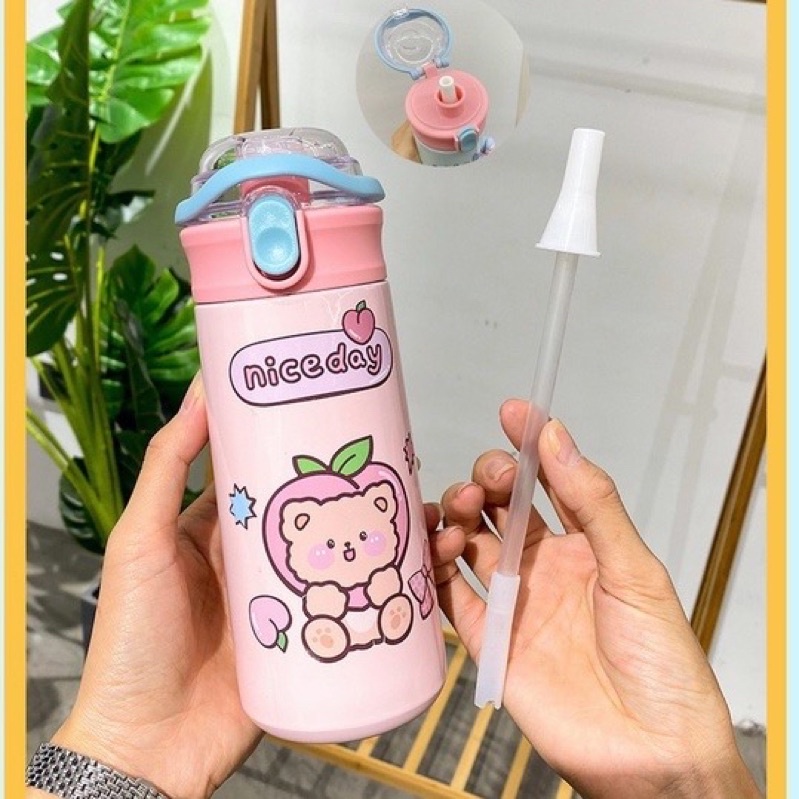 Bình Giữ Nhiệt Kèm Sticker Dán Siêu Cute