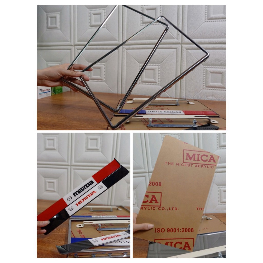 Khung biển số ô tô có logo HYUNDAI ,Khung inox 304 có viền ,mica,ốc ít dùng cho biển số mới 2 chiếc trước sau bằng nhau