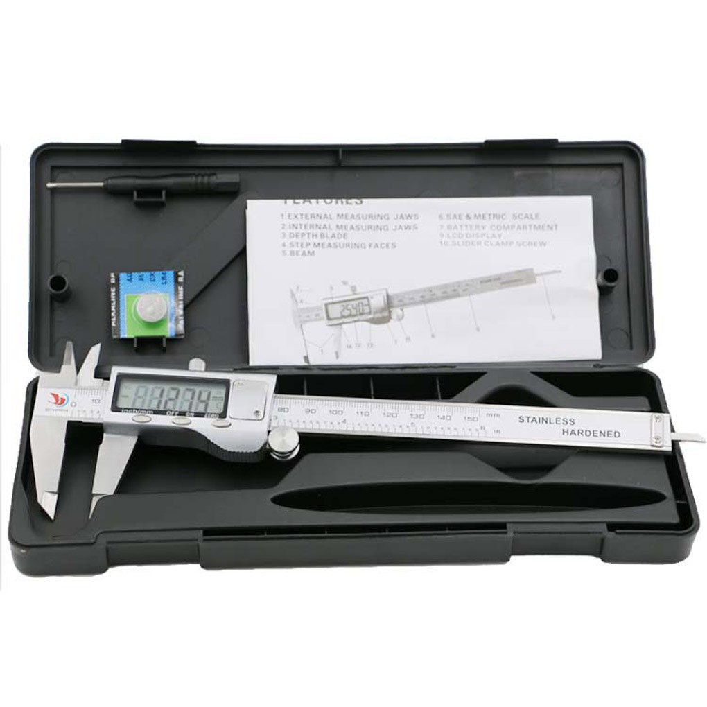 Thước kẹp điện tử bằng thép không gỉ kèm pin