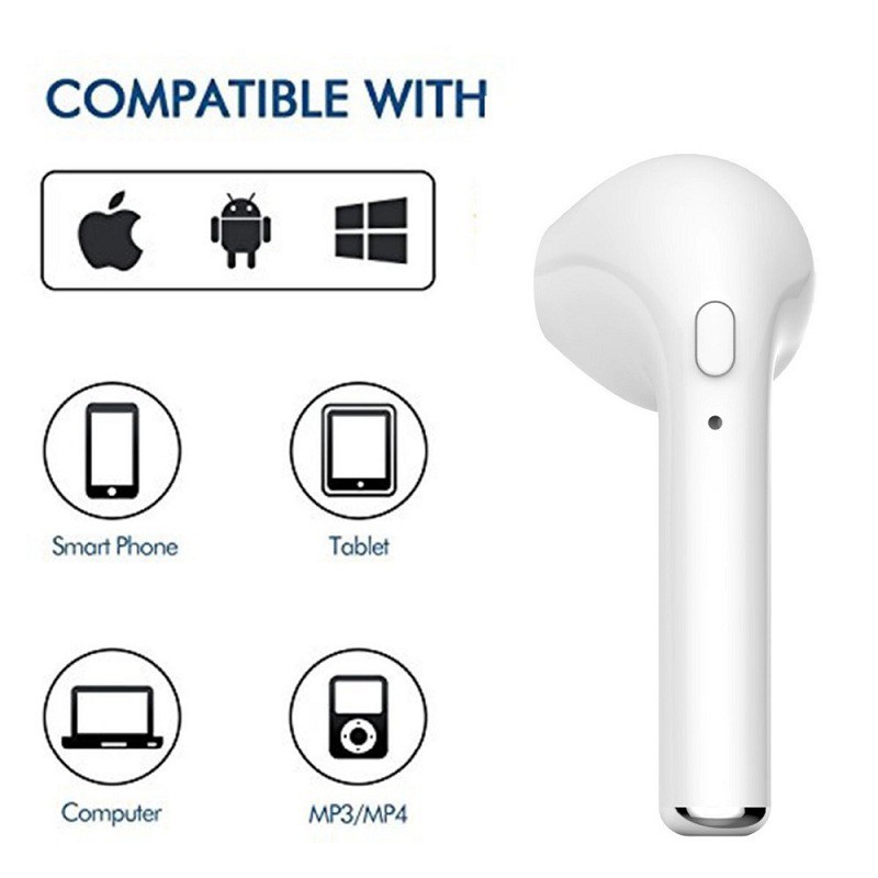 Tai Nghe Bluetooth I7 Kèm Mic Cho Điện Thoại Android Ios