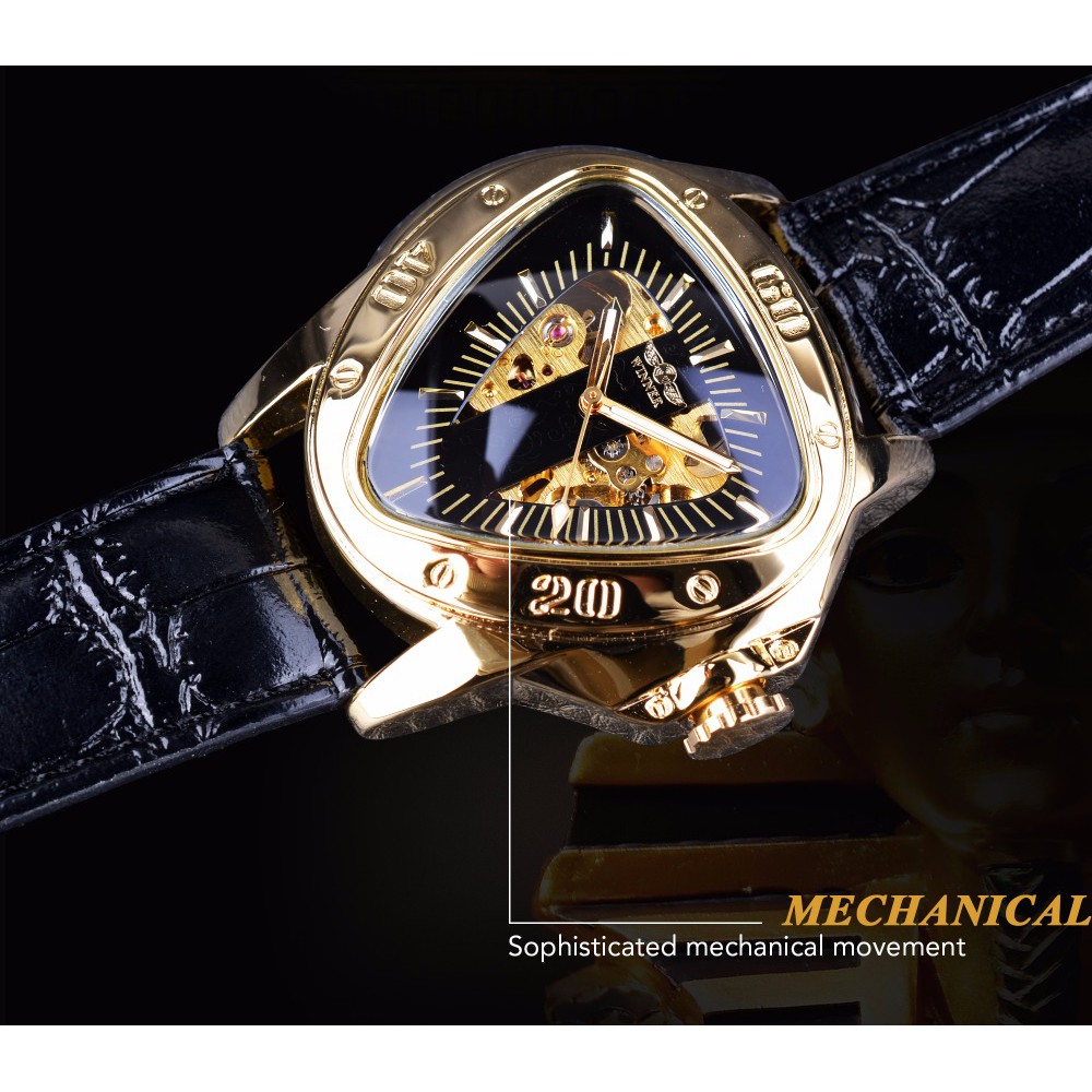 Đồng hồ cơ mặt tam giác mạ vàng thời trang cho nam | BigBuy360 - bigbuy360.vn