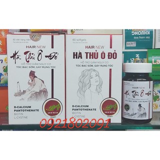 HAIR NEW hà thủ ô đỏ hỗ trợ giảm nguy cơ tóc bạc sớm, gãy rụng tóc  lọ 60v