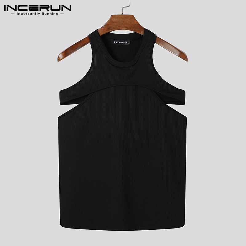Áo sát nách INCERUN màu trơn mỏng ôm vừa vặn thời trang mùa hè cho nam mặc thường ngày