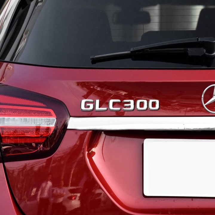 Sản phẩm  Decal tem chữ GLC300, GLC250, GLC200 dán đuôi xe hơi, ô tô