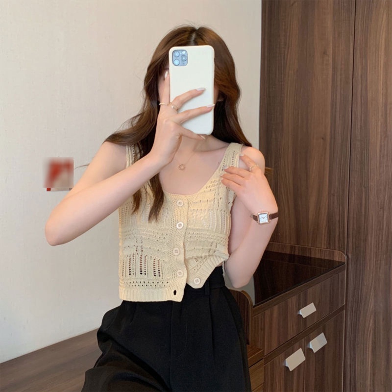 Áo Croptop Không Tay Màu Trơn Thời Trang Mùa Hè Quyến Rũ Cho Nữ