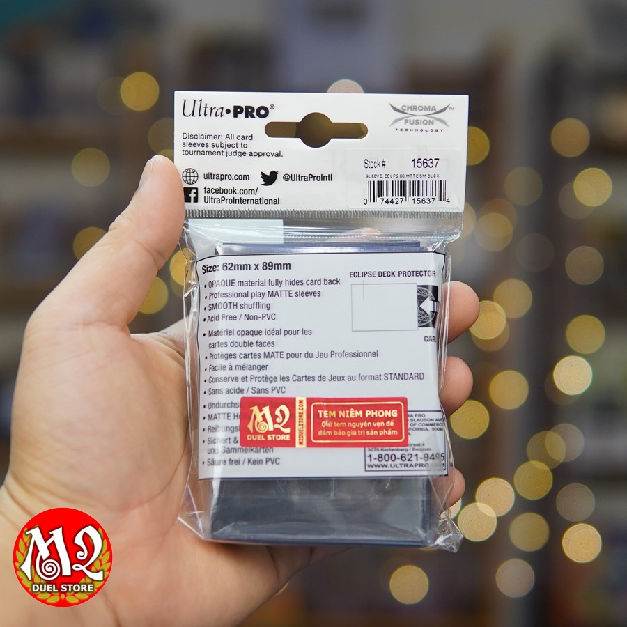 Bọc bài Yugioh Eclipse Matte  - 60 cái BLACK Đen 62x89 mm - Chính hãng Ultra PRO USA