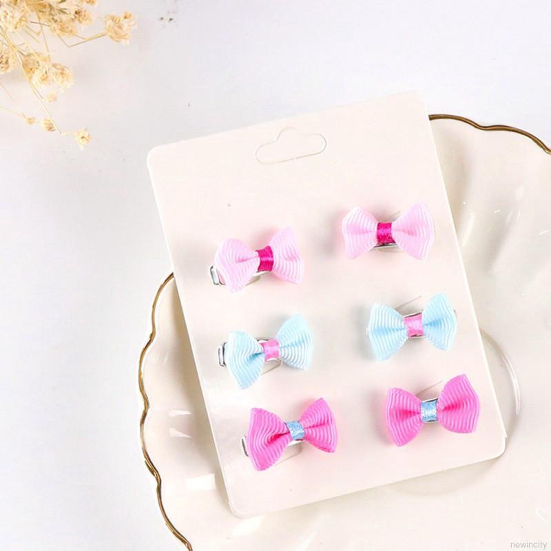 Set 6 kẹp tóc nơ đáng yêu cho bé gái