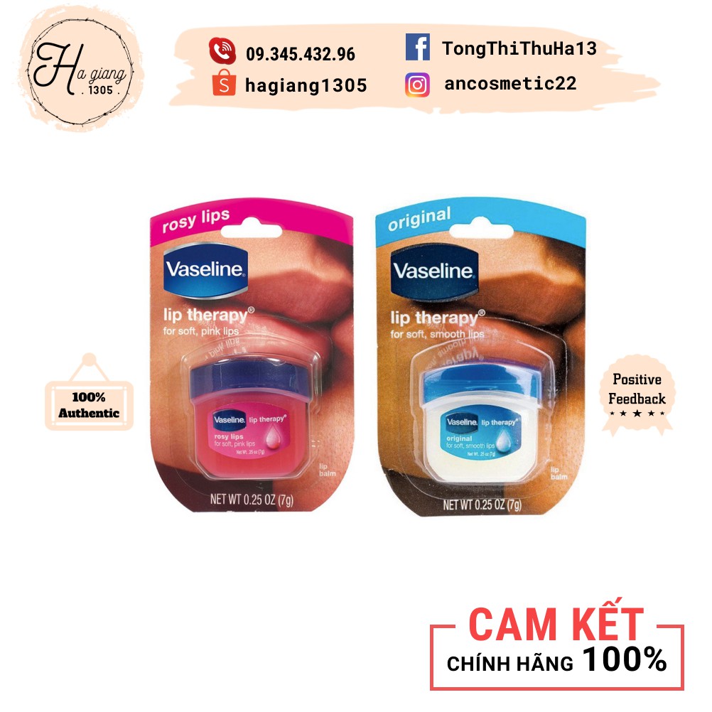 Sáp dưỡng môi Vaseline Rosy Lips Therapy 7g