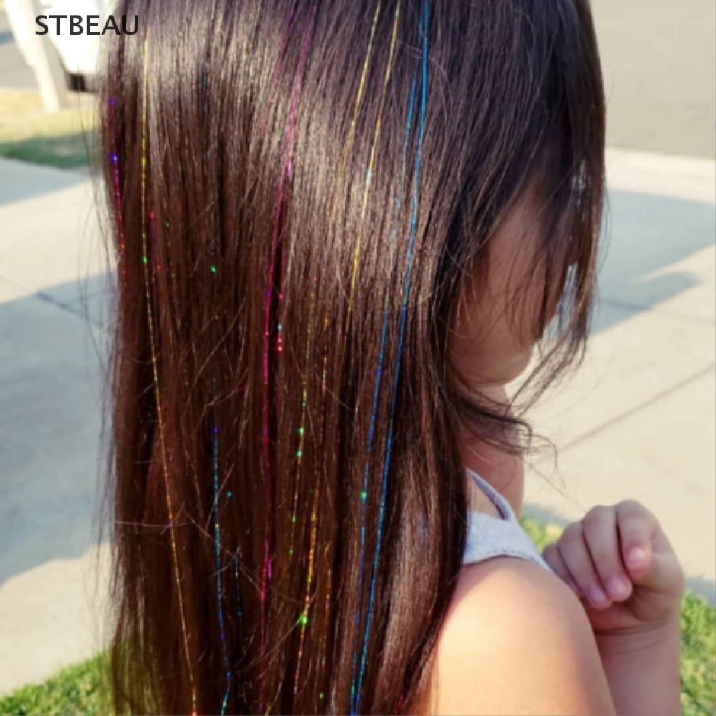 Bộ 200 Sợi Tóc Giả Nối Dài 90cm Lấp Lánh Phong Cách Hippie