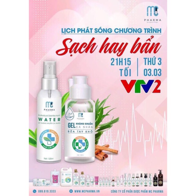 ❤️Trợ Giá ❤️ Chính hãng Pharma nước rửa tay khô, xịt khử khuẩn