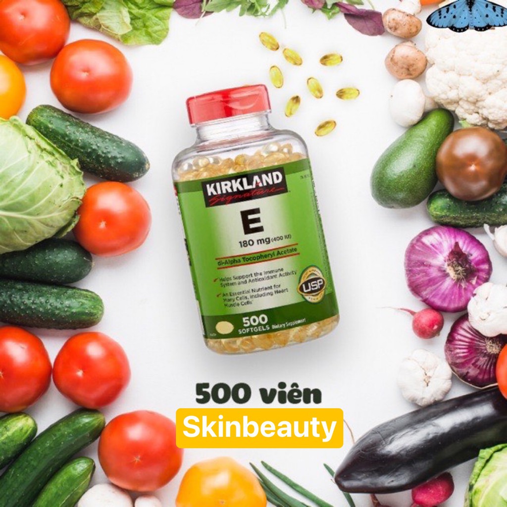 Vitamin E 400 IU 500 Viên Kirkland Của Mỹ - Đẹp Da, Làm Chậm Lão- HÀNG CHÍNH HÃNG