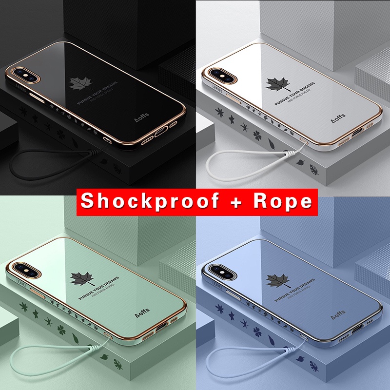 Compatible for Ốp điện thoại silica gel viền mạ điện chống sốc thích hợp cho Iphone X