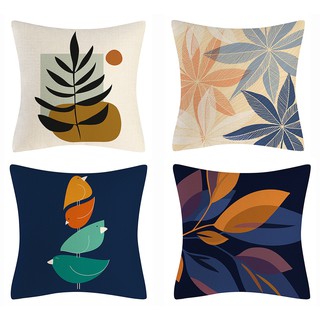 Vỏ gối hình vuông in hình chiếc lá cỡ 40×40/45×45/50×50/60×60cm trang trí nhà cửa tiện dụng
