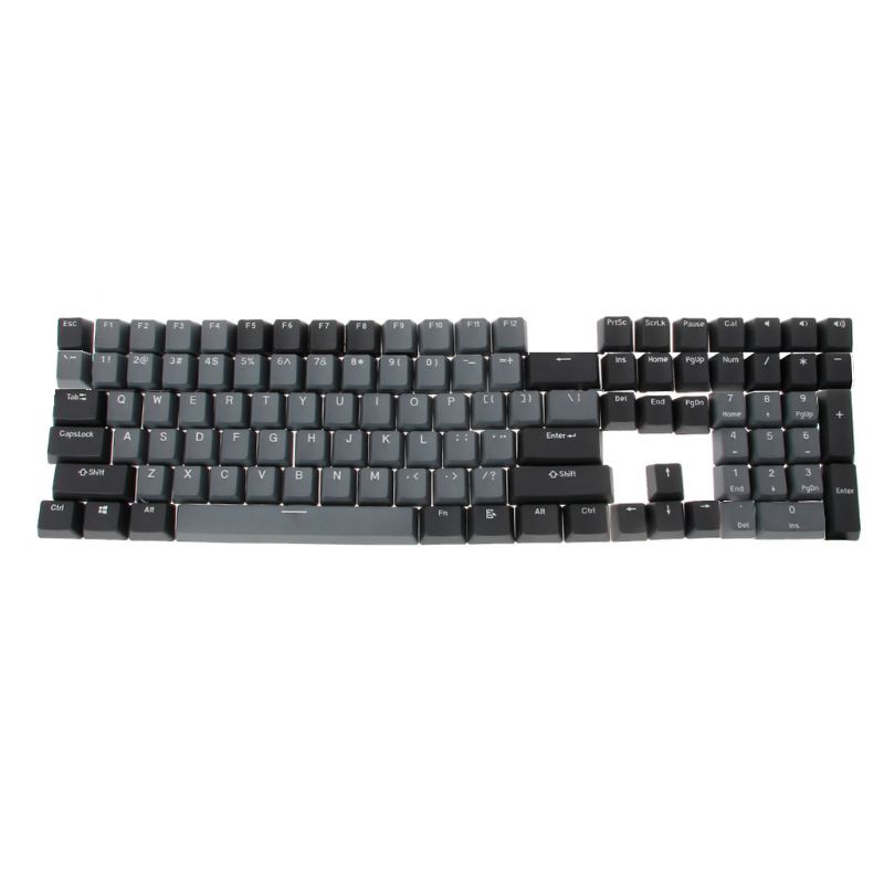 WINGO♥Dolch Black Gray Mixed Thick PBT 108 Keycaps OEM Cherry Profile ANSI Layout Bi-Color Injection Over Molding Keycap