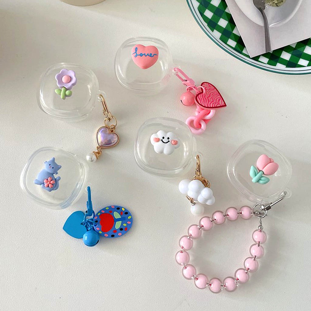 Vỏ Bảo Vệ Hộp Sạc Tai nghe không dây Baseus WM02 WM01 Bằng TPU Mềm Trong Suốt Họa Tiết Hoa Tulip / Đám Mây / Mèo / Hoa Tulip