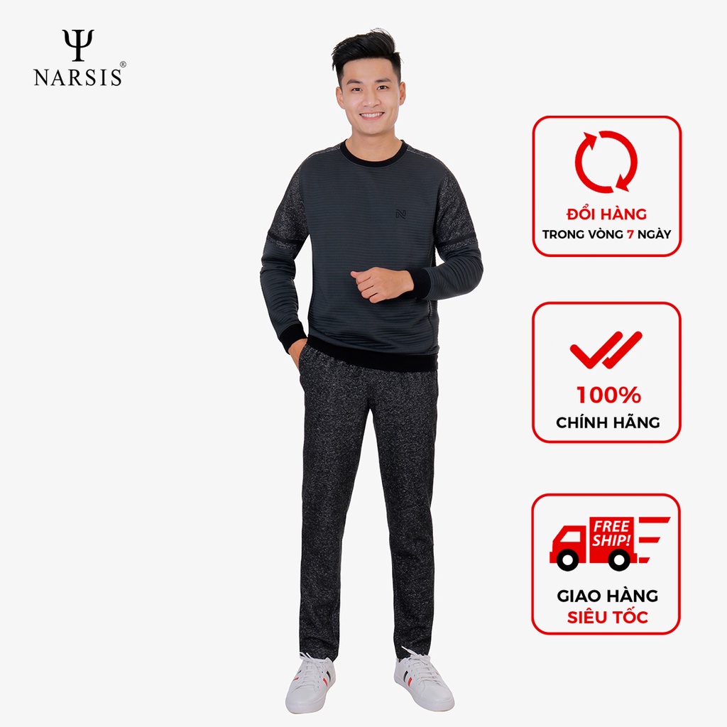 [Mã BMBAU50 giảm 7% đơn 99K] Bộ Quần Áo Nam Thu Đông Narsis E8026 Màu Xám