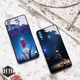 Ốp lưng kính cường lực Samsung Galaxy A20s hình chibi gril