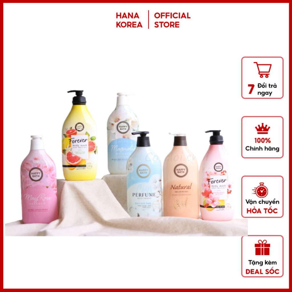 SỮA TẮM DƯỠNG TRẮNG DA Happy bath 900ml CHUẨN Hàn Quốc