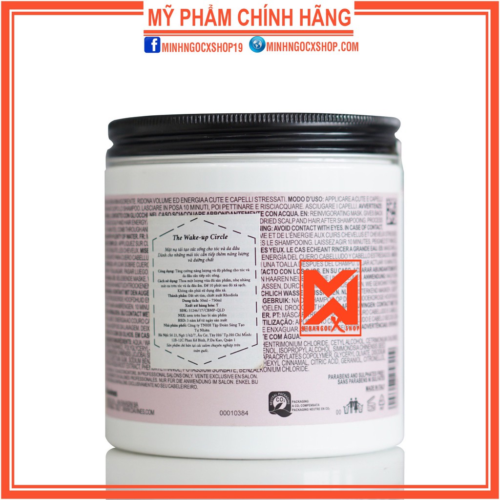 Mặt nạ tái tạo sức sống cho tóc và da đầu DAVINES THE WAKE UP CIRCLE 750ml chính hãng