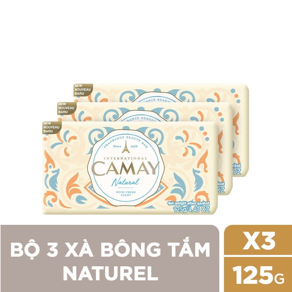 [Mã COSUI03 giảm 8% đơn 150K] Combo 3 Xà bông tắm Camay Naturel (125gx3)