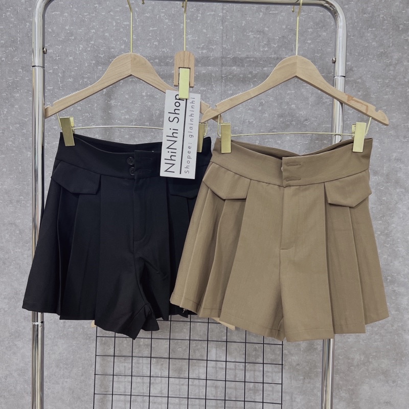 Quần short xoè xếp ly giả váy, Quần đùi nữ cạp cao QS023 - NhiNhi Shop